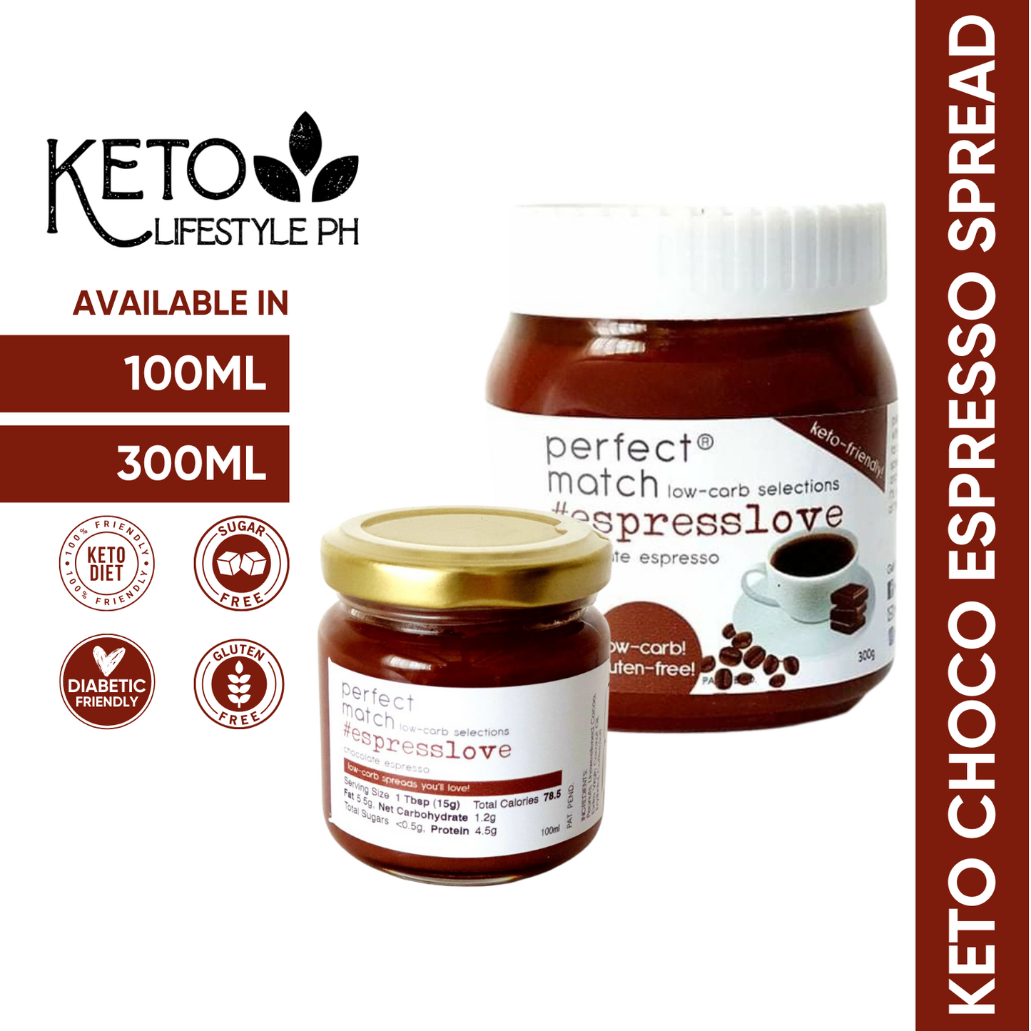 Keto Spreads 300ml/100ml (Gluten-Free/Sugar-Free/Diabetic Friend)