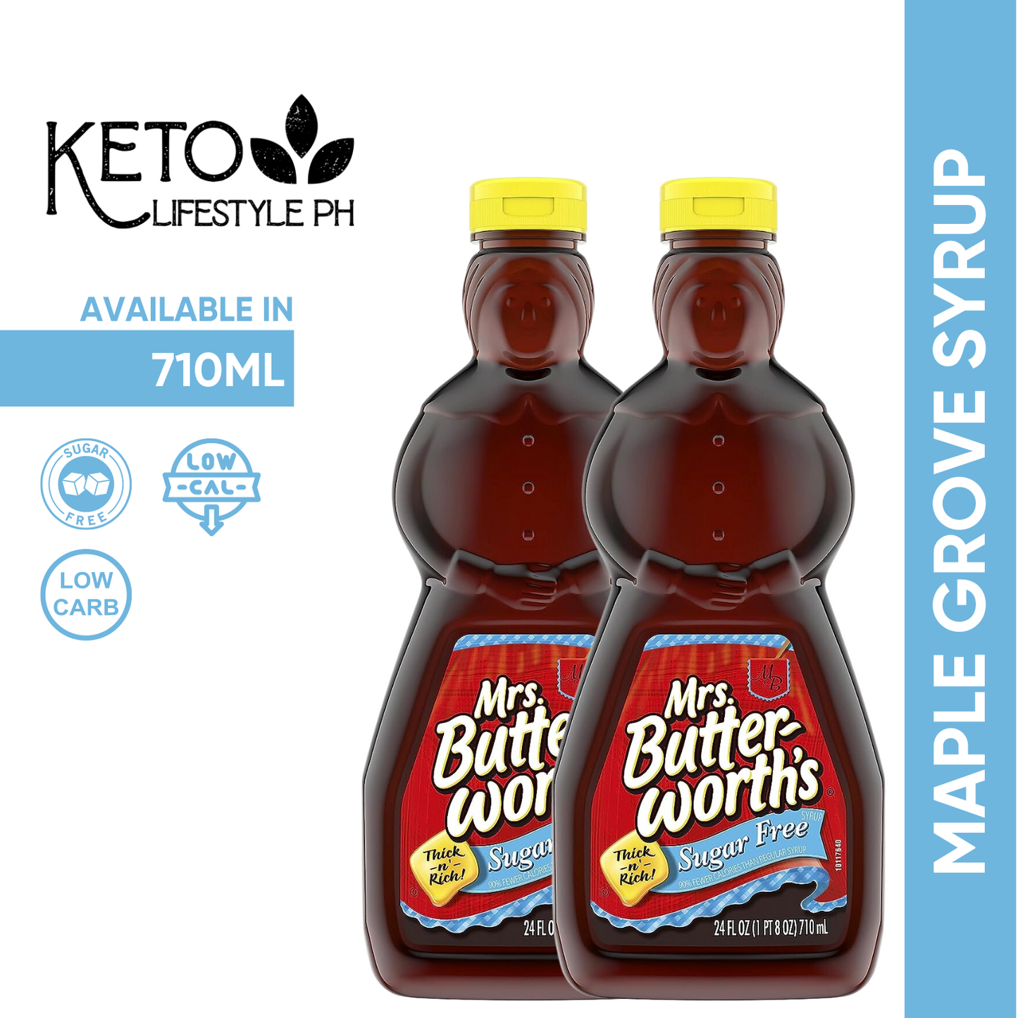Mrs Butterworths Pancake Syrup 710ml (SUGAR FREE/GLUTEN-FREE/LOW CALORIES)