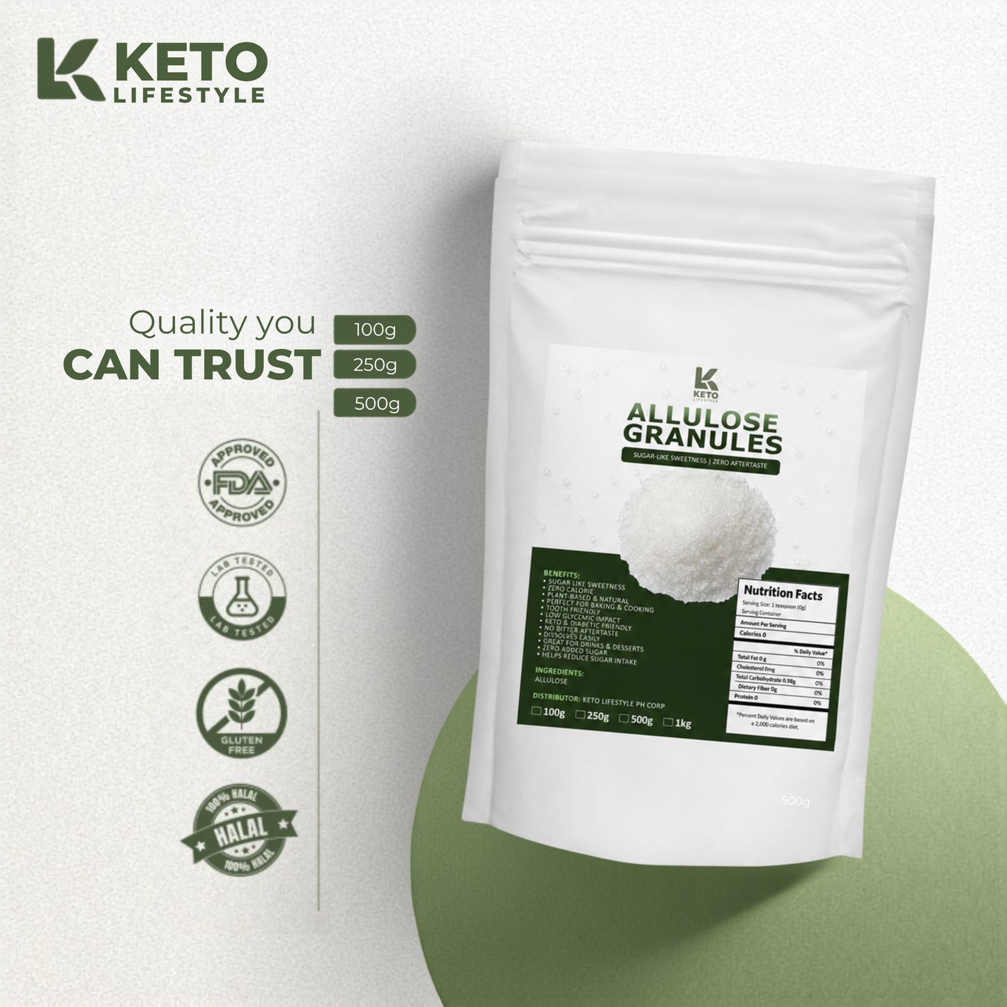 Allulose Granules & Powder Zero-Calorie Sugar Substitute | Keto-Friendly Sweetener