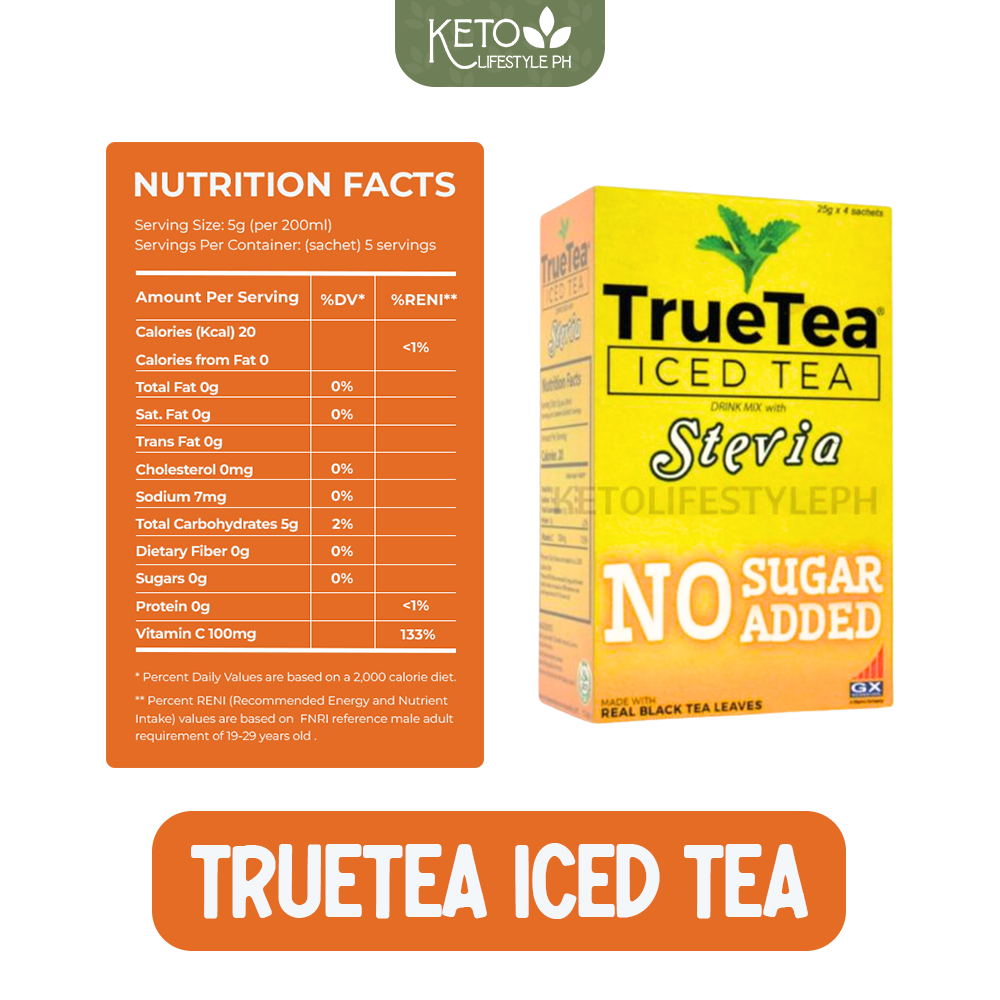 TrueTea LEMON ICED TEA (SUGAR-FREE/LOW-CALORIE/KETO-FRIENDLY)