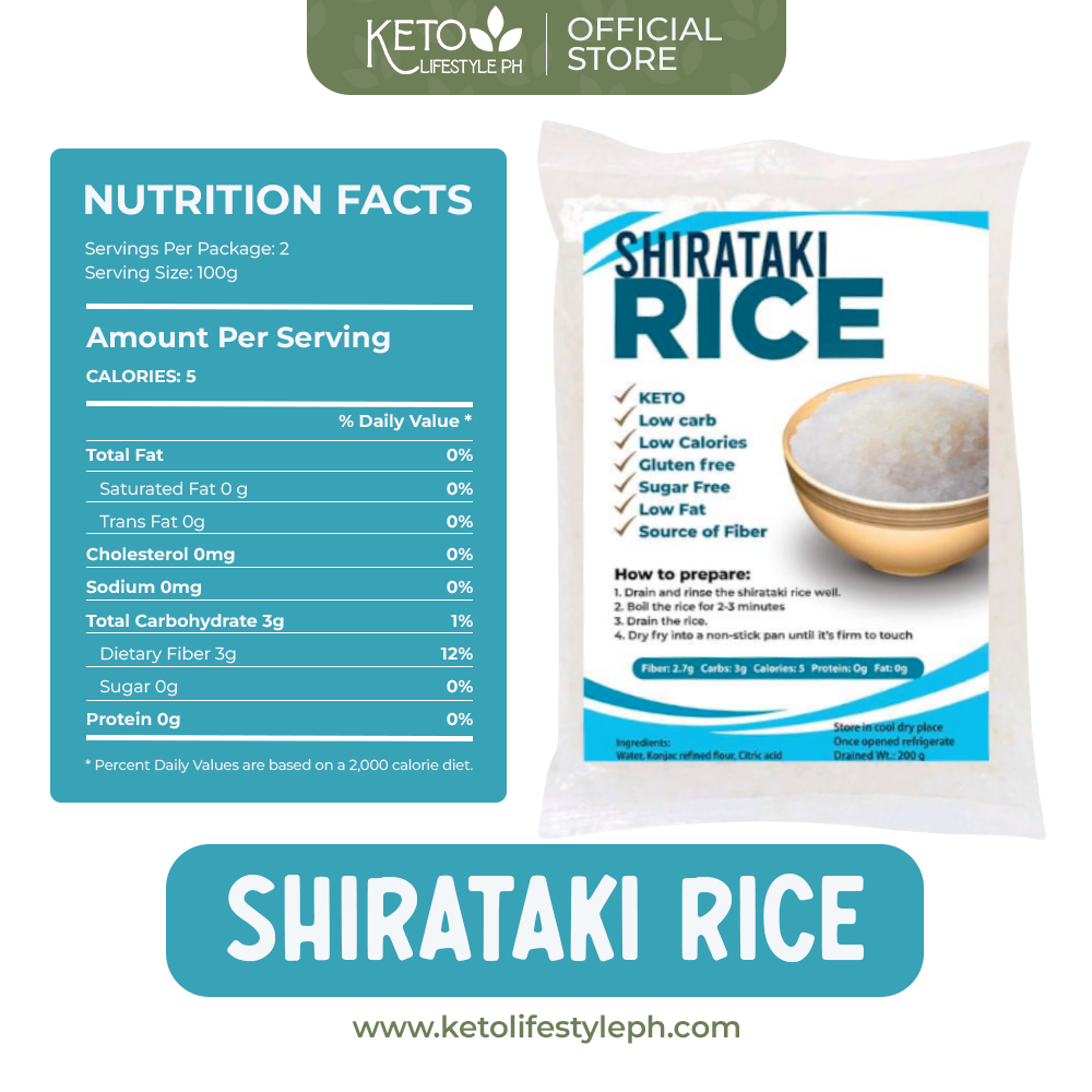 Shirataki Rice 200grams (Rice Substitute/Zero Carb/Zero Calorie/Weight & Fat Loss)