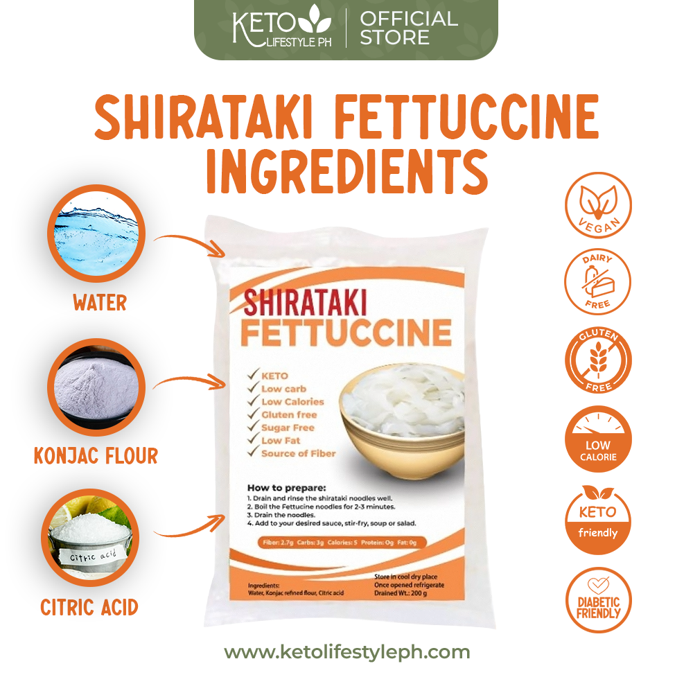 Shirataki Fettucine Noodles 200g (KETO/Diabetic Friendly/Low Carb)