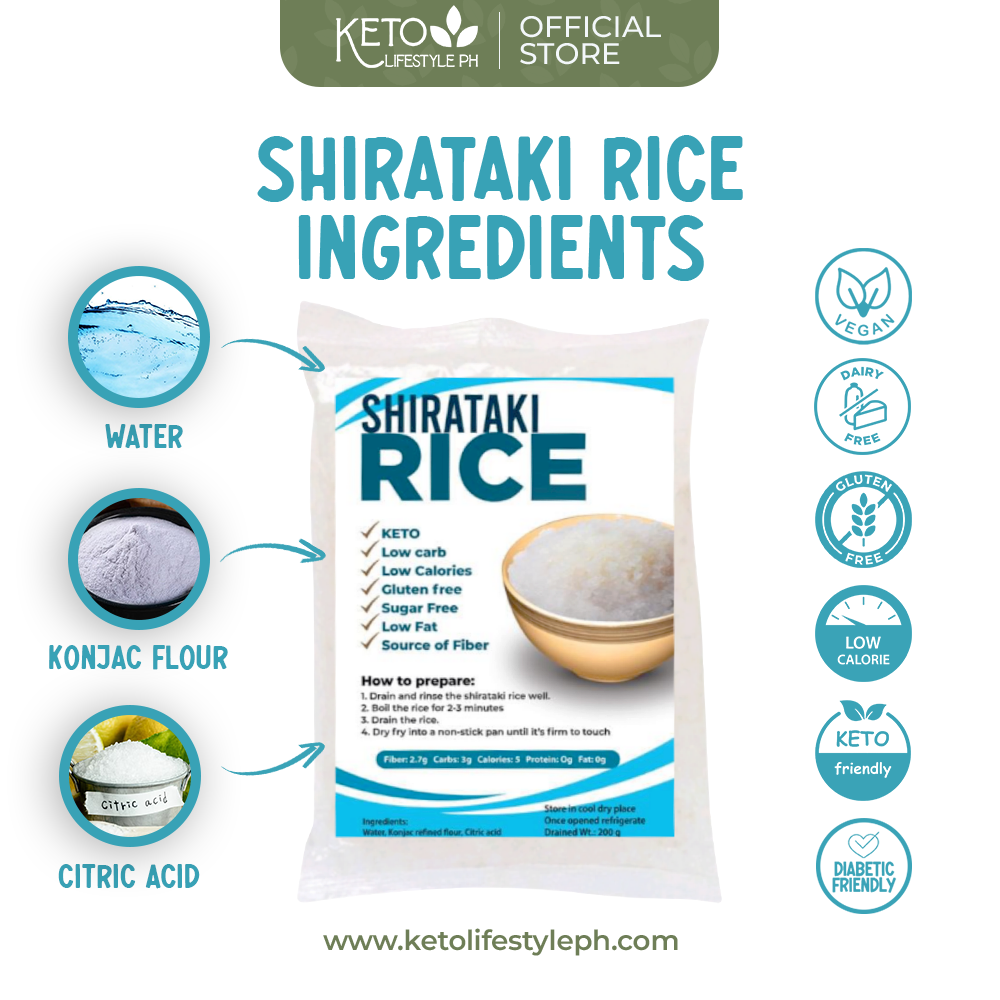 Shirataki Rice 200grams (Rice Substitute/Zero Carb/Zero Calorie/Weight & Fat Loss)