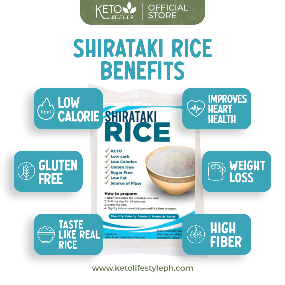 Shirataki Rice 200grams (Rice Substitute/Zero Carb/Zero Calorie/Weight & Fat Loss)