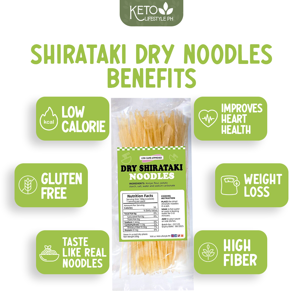 Shirataki Dry Noodles - Low Calorie, Low Carb, and Gluten-Free (80g)