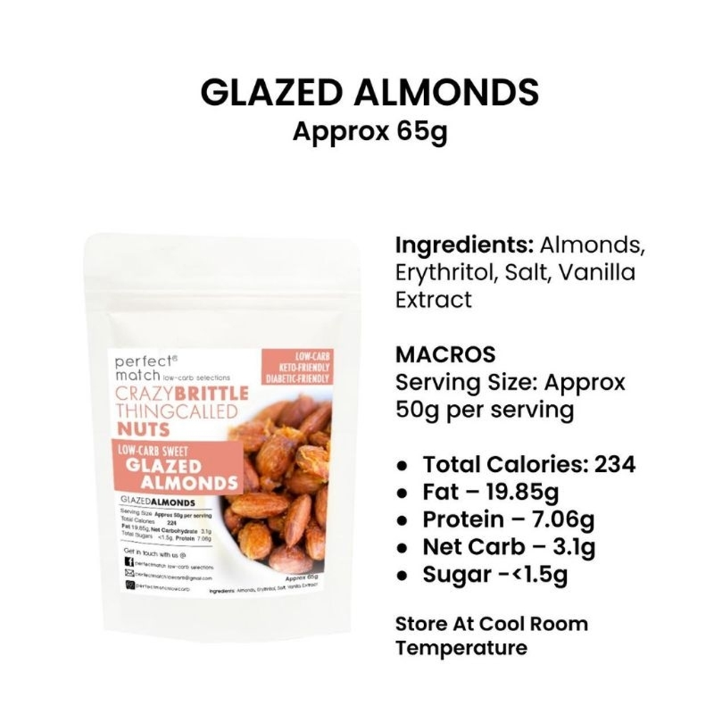 KETO Brittle|Candied Almonds & Walnuts 65g (SUGAR-FREE/LOW-CARB/DIABETIC FRIENDLY)