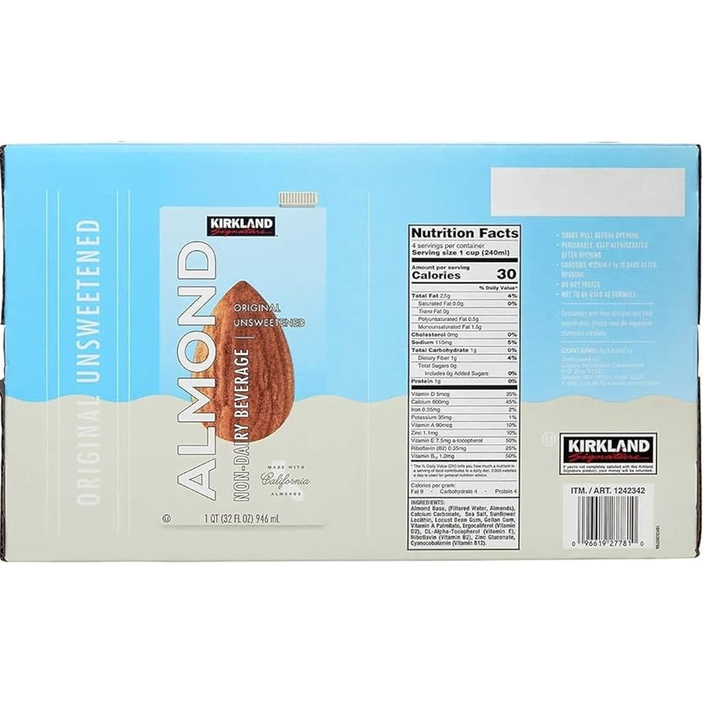 Kirkland Almond Milk Unsweetened Original & Vanilla (Keto Approved)