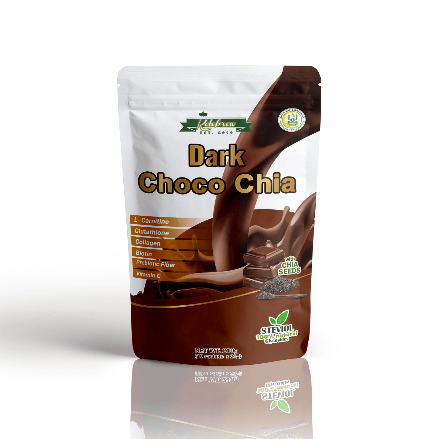 Keto Brew 1Box/10sachets (Milktea, Dark Choco, Bulletproof Dark Coffee Low-carb/Keto