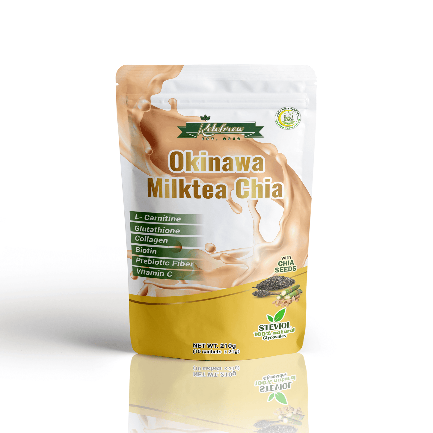 Keto Brew 1Box/10sachets (Milktea, Dark Choco, Bulletproof Dark Coffee Low-carb/Keto