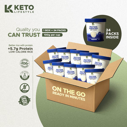 Protein Shirataki Dry Rice Cups 24pcs – Low Carb | Keto Friendly | Konjac Rice | Gluten-Free |