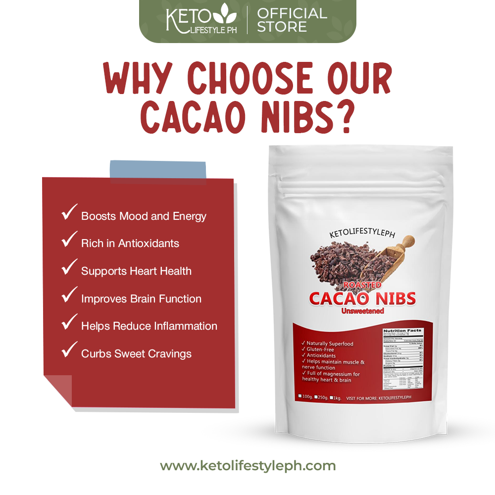 Roasted Cacao Nibs 100grams (Unsweetened/Keto Approved)