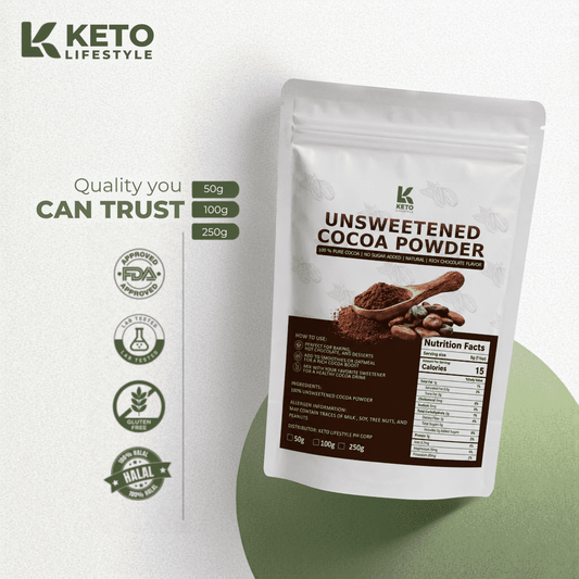 Keto Lifestyle Unsweetened Cocoa Powder | 100% Pure Cocoa | No Sugar Added | Keto & Gluten-Free