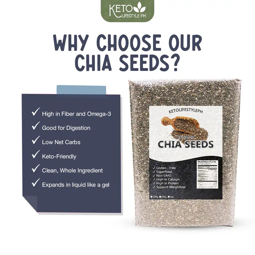 Organic Black CHIA Seeds 100g-250g (Keto/Low-carb/Superfood)