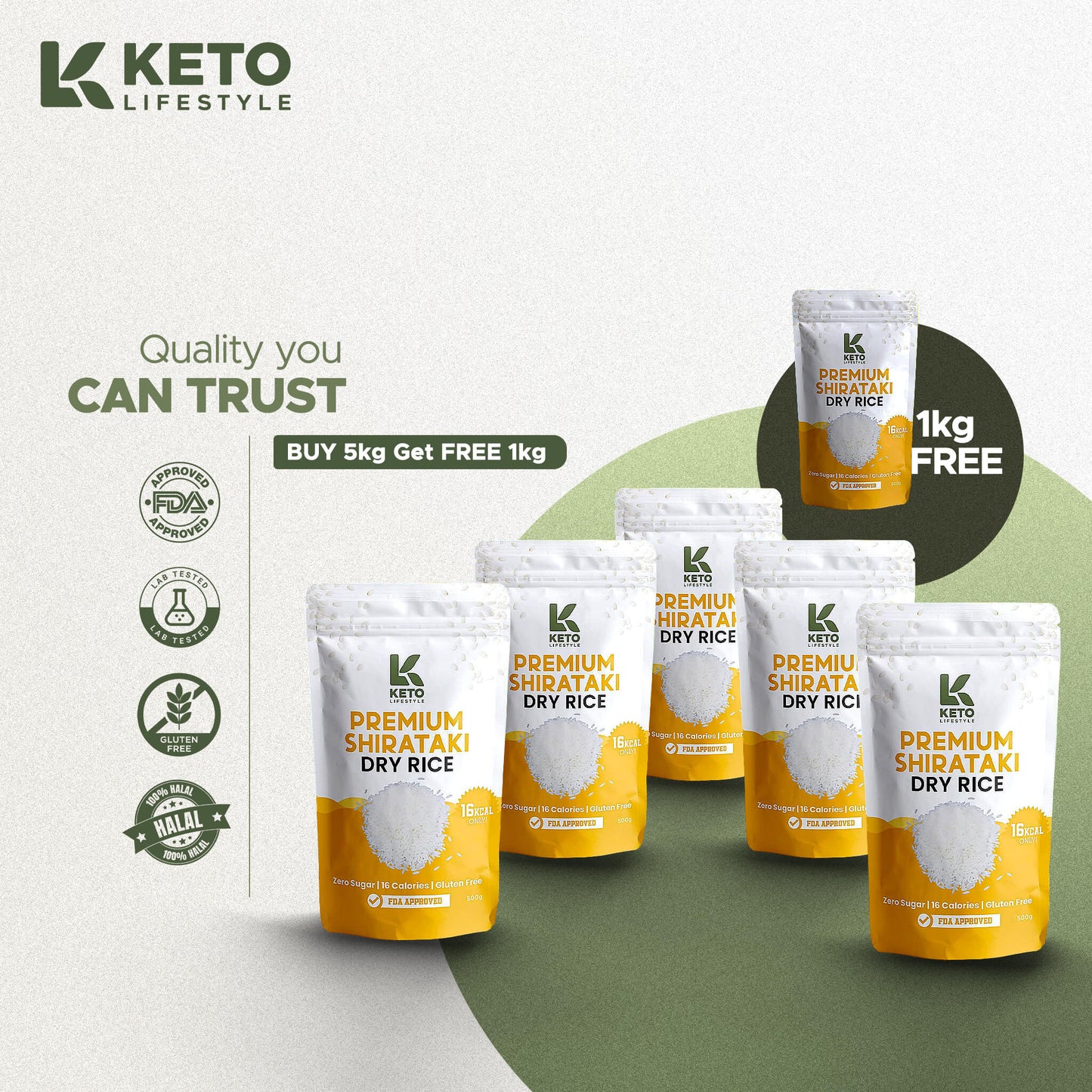 Dry | Dried Shirataki Rice Konjac (Low-carb/Low Calorie)