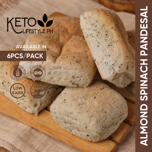 Almond Spinach Pandesal 6pcs (SUGAR-FREE/GLUTEN-FREE/LOW-CARB)