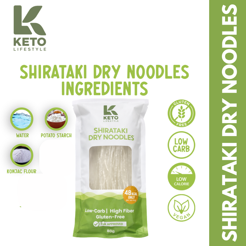Shirataki Dry Noodles - Low Calorie, Low Carb, and Gluten-Free (80g)