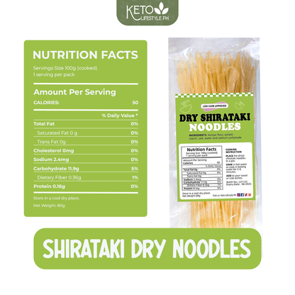 Shirataki Dry Noodles - Low Calorie, Low Carb, and Gluten-Free (80g)