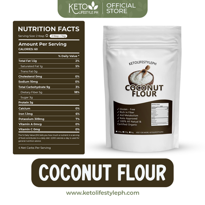 Organic Coconut Flour 250g/1kg (Superfood/Keto Approved/Gluten-Free/Non GMO)