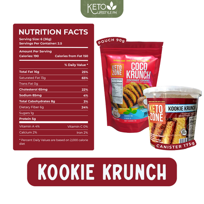 KETO Kookie Krunch 2.5g NET CARBS ONLY!! (SUGAR-FREE/GUILT-FREE)