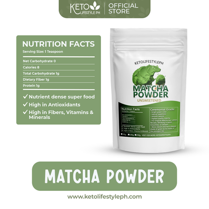 Matcha Powder Ceremonial (Unsweetened/Low-Carb/Keto)