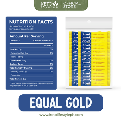 Equal Gold 100pcs/50pcs Keto Approved Sweetener