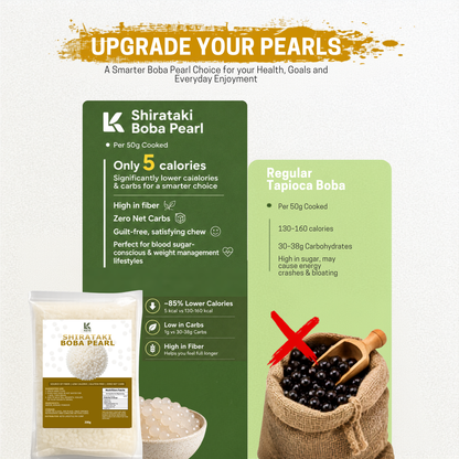Shirataki Konjac Boba Milktea Pearls 270g (Excellent Source of Fiber)