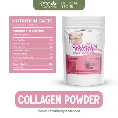 Collagen Powder 100g/1kg (Unflavored/Bovine/Keto & Low-carb Approved)