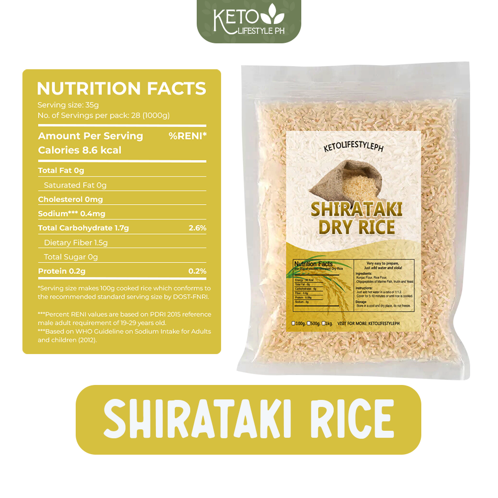 Shirataki Dry Rice 5kg plus FREE 1Kg (Keto/Low-Carb/Low-Calorie)