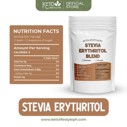 Stevia w/ Erythritol Blend Granules (Low-Carb/Low-Calorie/Diabetic Sweetener)