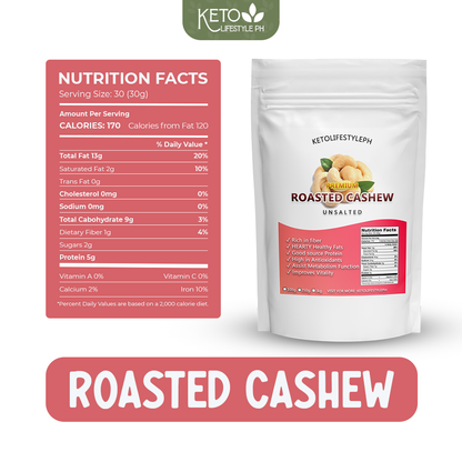 ROASTED Cashew (Unsalted/Ready to Eat/Keto Snacks)