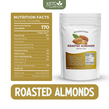 Roasted Almond Nuts 100g/250g (Unsalted/Ready to Eat)
