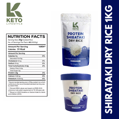 Protein Shirataki Dry Rice Cups 24pcs – Low Carb | Keto Friendly | Konjac Rice | Gluten-Free |