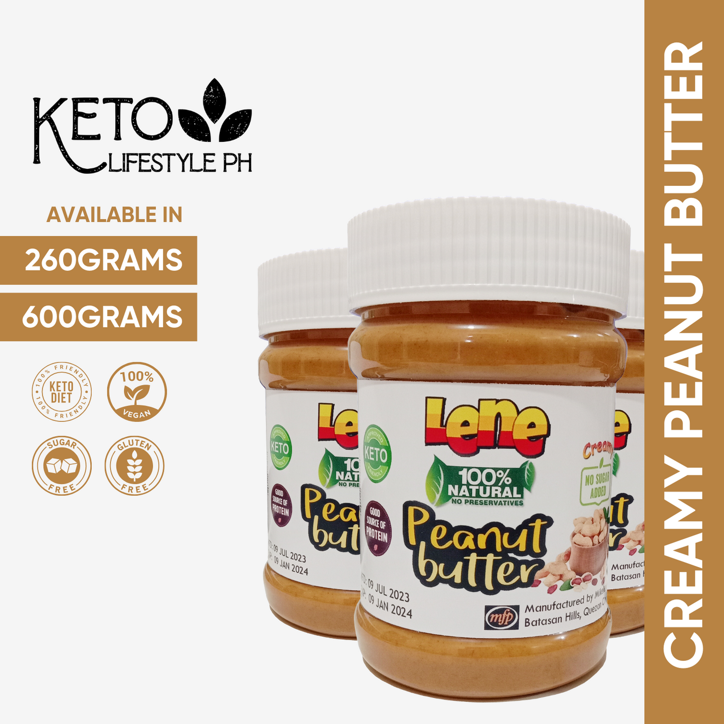 KETO Peanut Butter BIG SIZE 600GRAMS! (SUGAR-FREE)