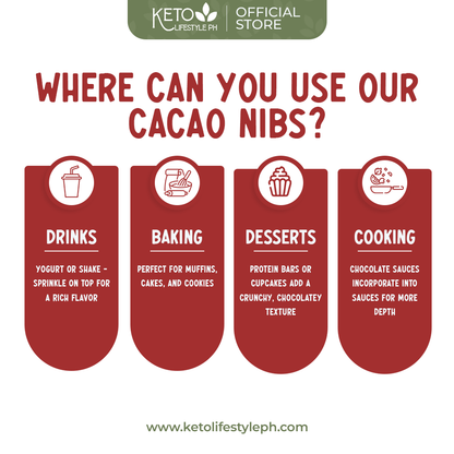 Roasted Cacao Nibs 100grams (Unsweetened/Keto Approved)