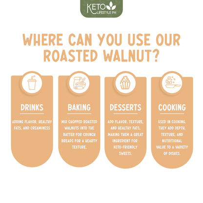 Roasted Walnuts (Vacuum Sealed, Unsalted, Ready to Eat)