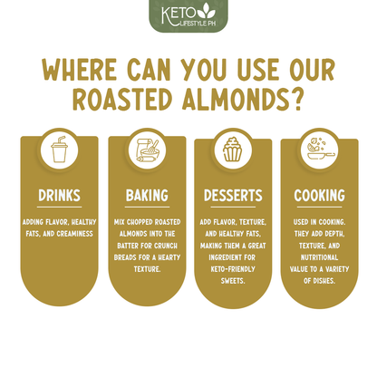 Roasted Almond Nuts 100g/250g (Unsalted/Ready to Eat)