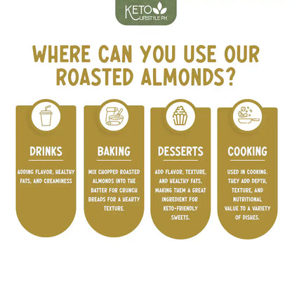 Roasted Almond Nuts 100g/250g (Unsalted/Ready to Eat)