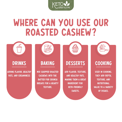 ROASTED Cashew (Unsalted/Ready to Eat/Keto Snacks)