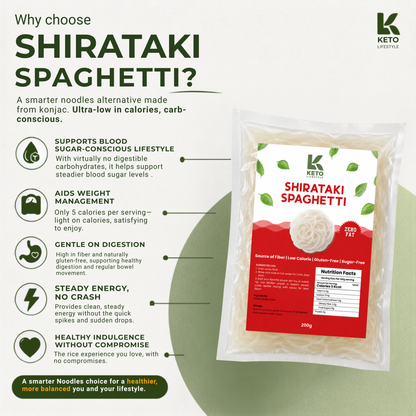 Shirataki Spaghetti 200grams ( Zero Carb/Zero Calories/ Weight & Fat Loss)