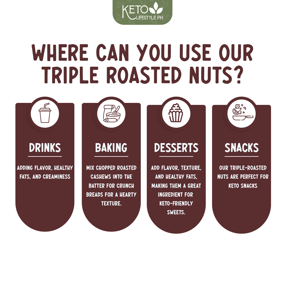 Roasted Triple Mixed Nuts (Unsalted/Ready to Eat/keto snacks) 100grams/250grams