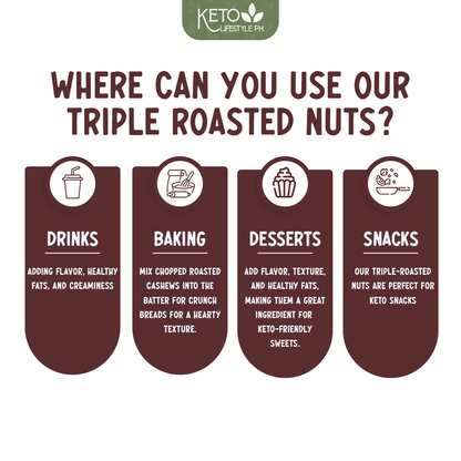 Roasted Triple Mixed Nuts (Unsalted/Ready to Eat/keto snacks) 100grams/250grams