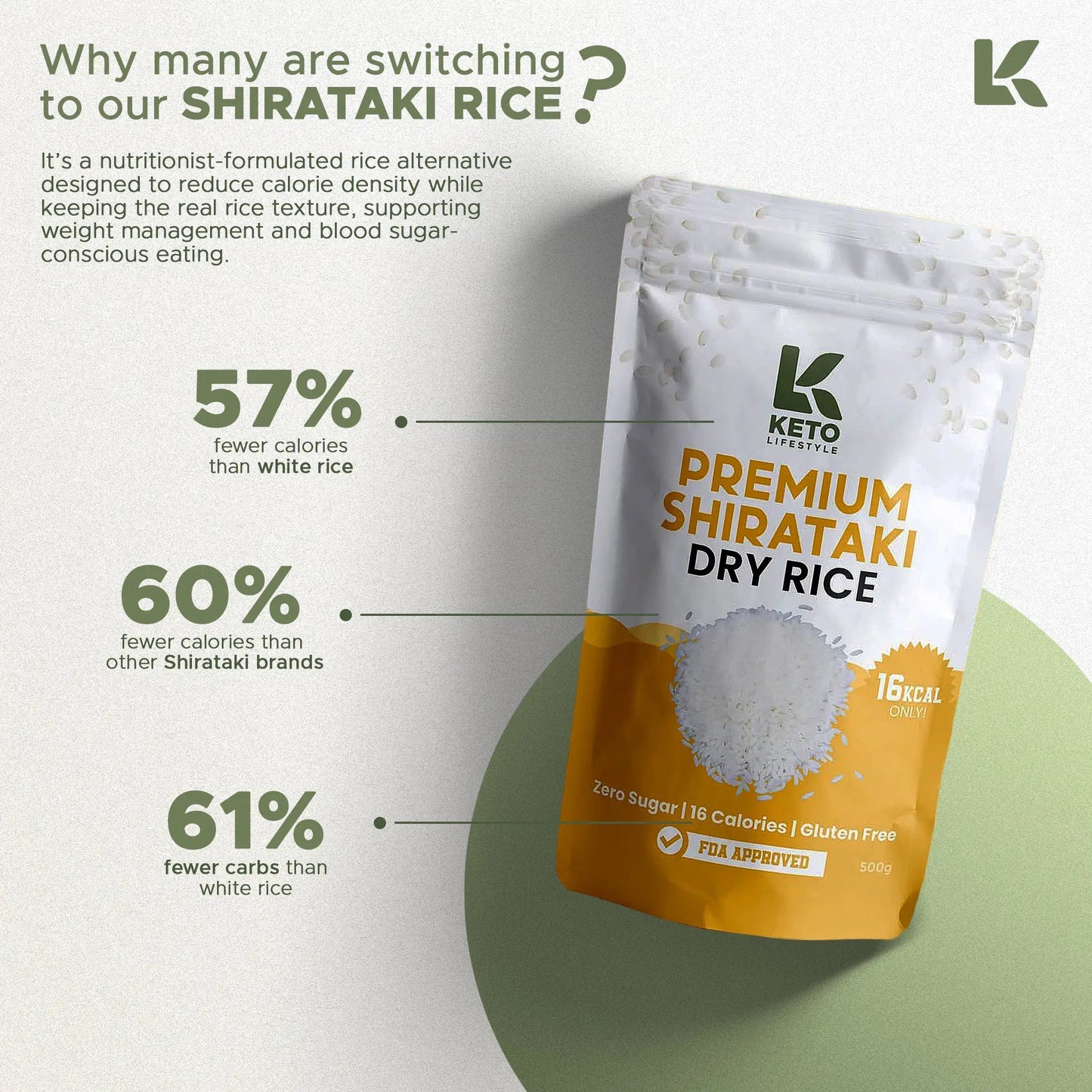 Dry | Dried Shirataki Rice Konjac (Low-carb/Low Calorie)