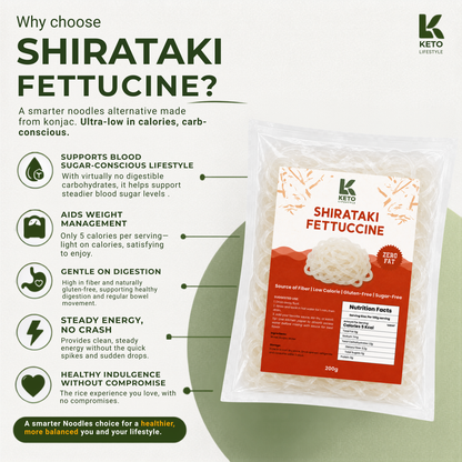 Shirataki Fettucine Noodles 200g (KETO/Diabetic Friendly/Low Carb)