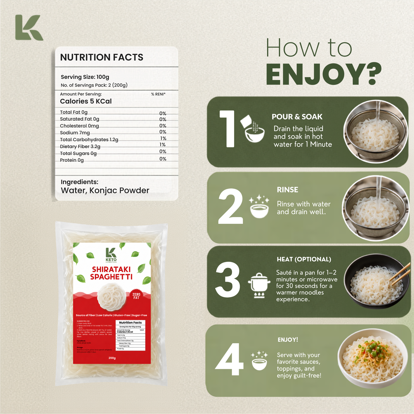 Shirataki Spaghetti 200grams ( Zero Carb/Zero Calories/ Weight & Fat Loss)