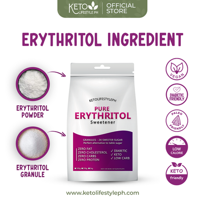 Erythritol Granules & Powder 500g/1kg (KETO SWEETENER/Diabetic Sweetener/Gluten-Free)