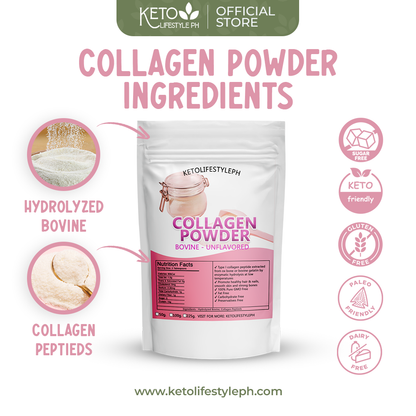 Collagen Powder 100g/1kg (Unflavored/Bovine/Keto & Low-carb Approved)