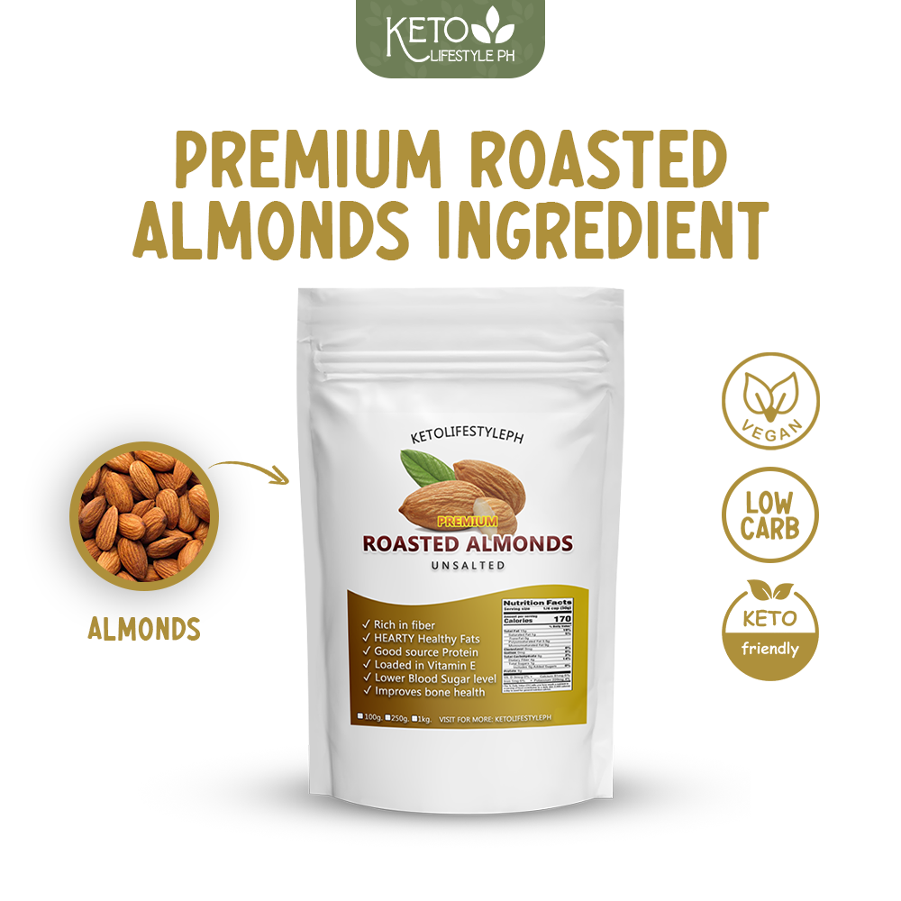 Roasted Almond Nuts 100g/250g (Unsalted/Ready to Eat)