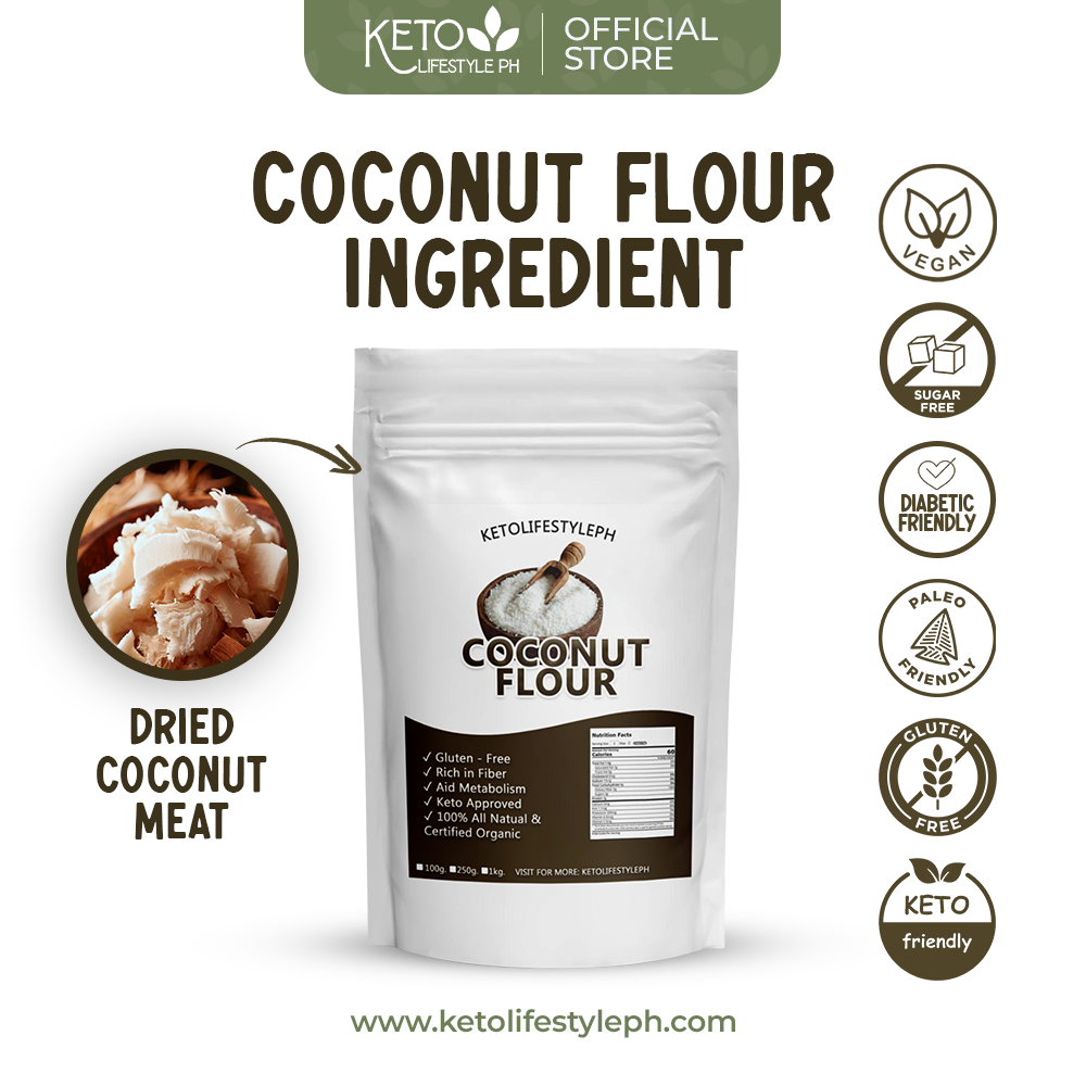 Organic Coconut Flour 250g/1kg (Superfood/Keto Approved/Gluten-Free/Non GMO)