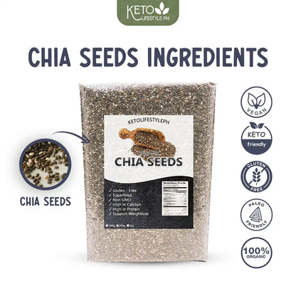 Organic Black CHIA Seeds 100g-250g (Keto/Low-carb/Superfood)