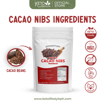 Roasted Cacao Nibs 100grams (Unsweetened/Keto Approved)
